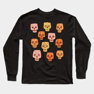 Dia de los Muertos Mexican Decorated Skull Art Long Sleeve T-Shirt